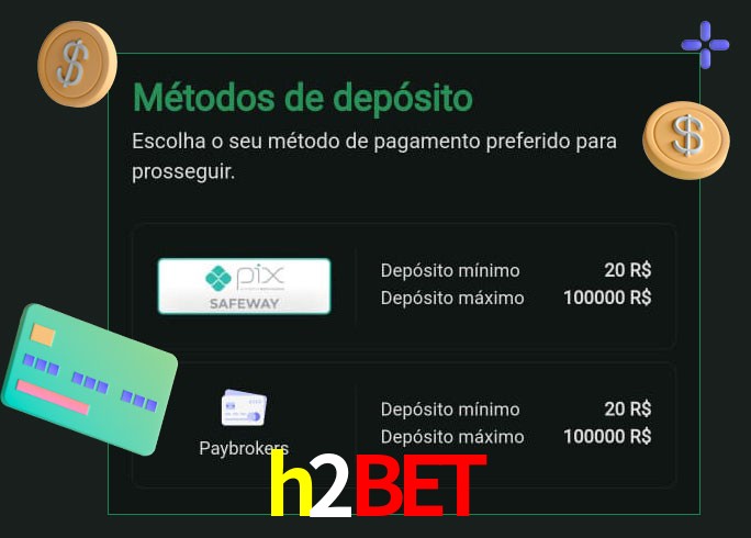 O cassino h2bet oferece uma grande variedade de métodos de pagamento